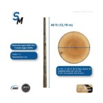 Poste de Madera Tratada Pino Amarillo del Sur Clase 2 40FT (12.192m) Preservante CCA, ANSI 05.1/AWPA