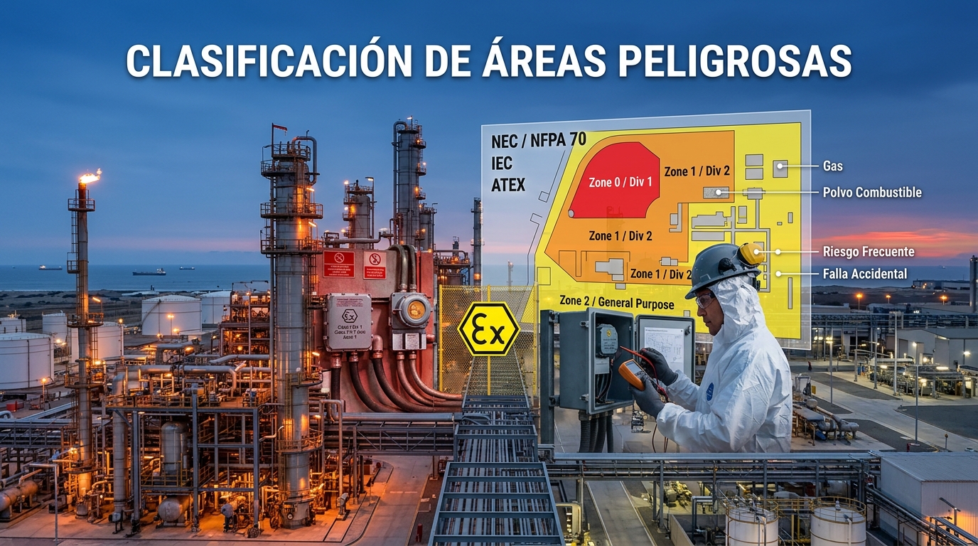 Clasificación de Áreas Peligrosas en Proyectos Industriales Guía de Normativas NEC IEC y ATEX