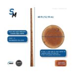 Poste de Madera Tratada Cedro Rojo CL2X40FT (12.19m) Preservante DCOI, ANSI 05.1/AWPA